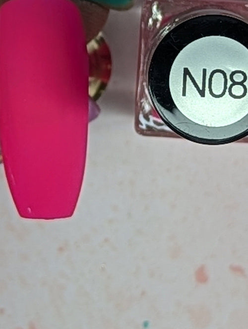 N08 Flashy Flamingo neon vernis à Stamping - Ongles Elaine Lemay