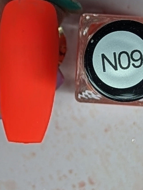 N09 Coral Burst neon vernis à stamping - Ongles Elaine Lemay