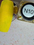N10 Lemon Zest neon vernis à stamping - Ongles Elaine Lemay