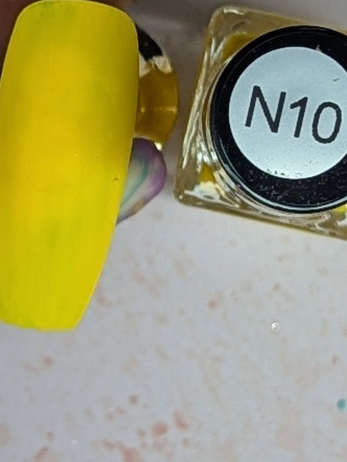 N10 Lemon Zest neon vernis à stamping - Ongles Elaine Lemay