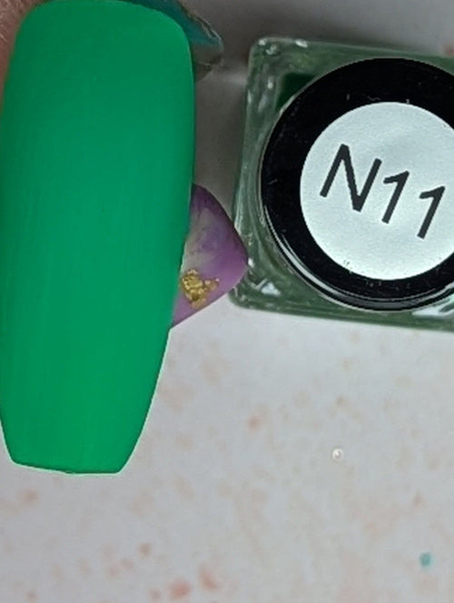 N11 Electric Lime neon vernis à stamping - Ongles Elaine Lemay