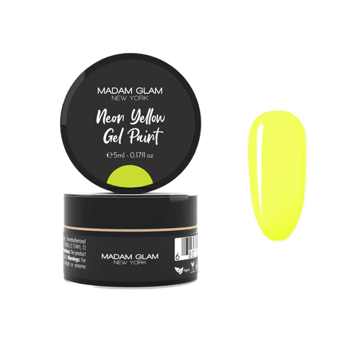 Neon Yellow Gel paint - Ongles Elaine Lemay