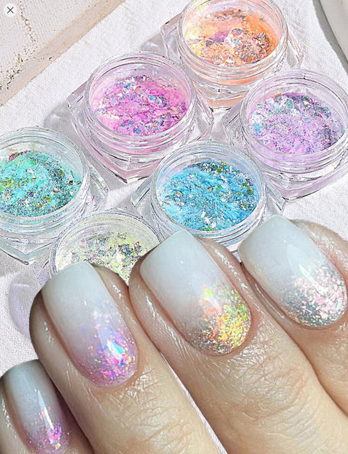 Opalites iridescentes pastel (6 couleurs) - Ongles Elaine Lemay