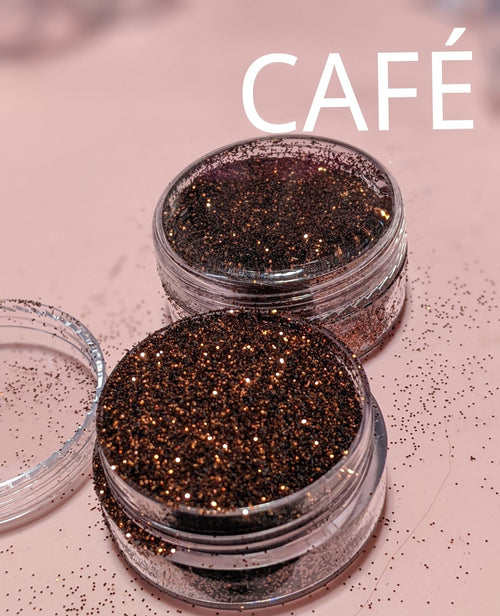 Paillettes Café - Ongles Elaine Lemay