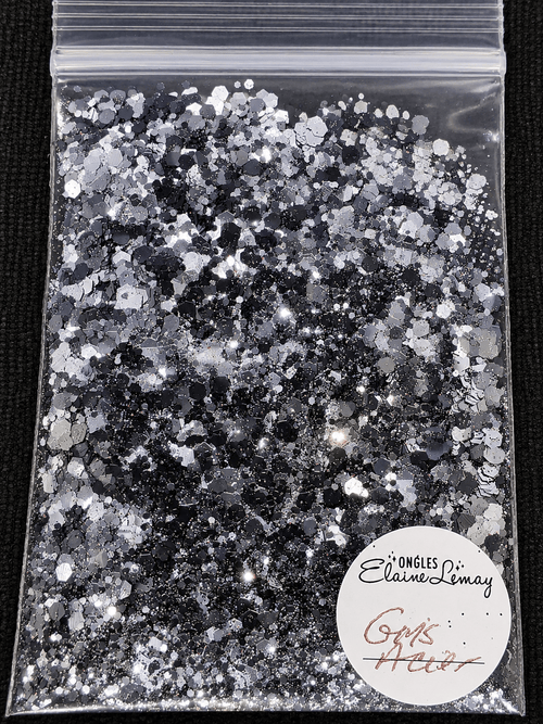Paillettes Collection La Base Gris Acier - Ongles Elaine Lemay