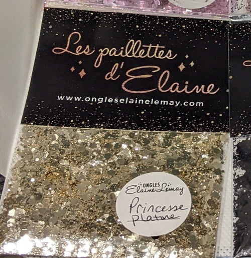 Paillettes Collection La Base Princesse Platine - Ongles Elaine Lemay