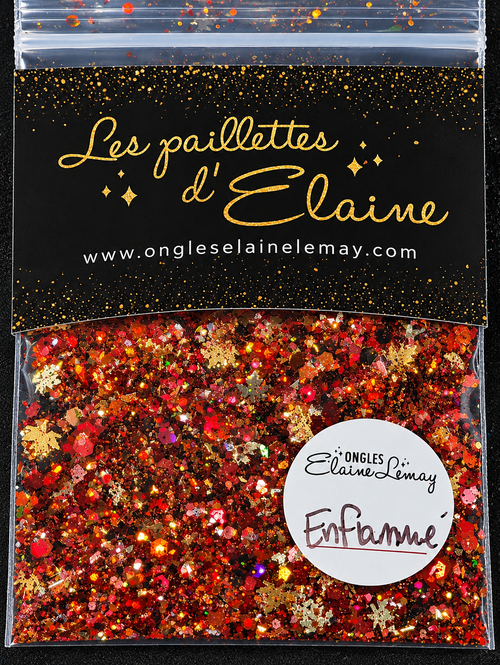 Paillettes Enflammé - Ongles Elaine Lemay