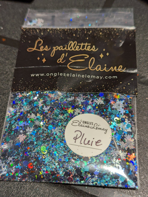 Paillettes Pluie - Ongles Elaine Lemay