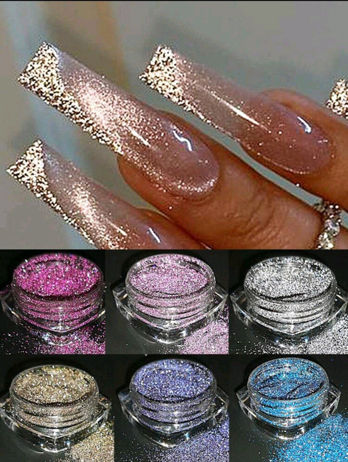 Paillettes reflective - Ongles Elaine Lemay