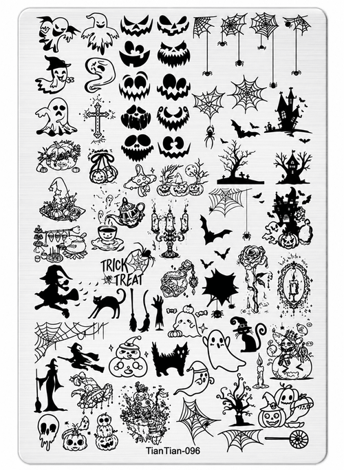 Plaque de stamping Halloween 096 - Ongles Elaine Lemay