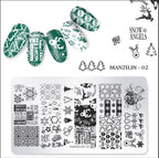 Plaque de stamping manzilin 02 - Ongles Elaine Lemay