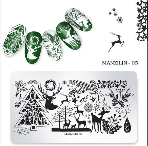 Plaque de stamping manzilin 05 - Ongles Elaine Lemay