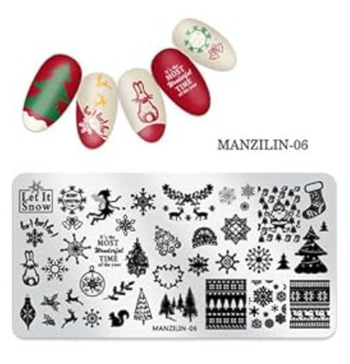 Plaque de stamping manzilin 06 - Ongles Elaine Lemay