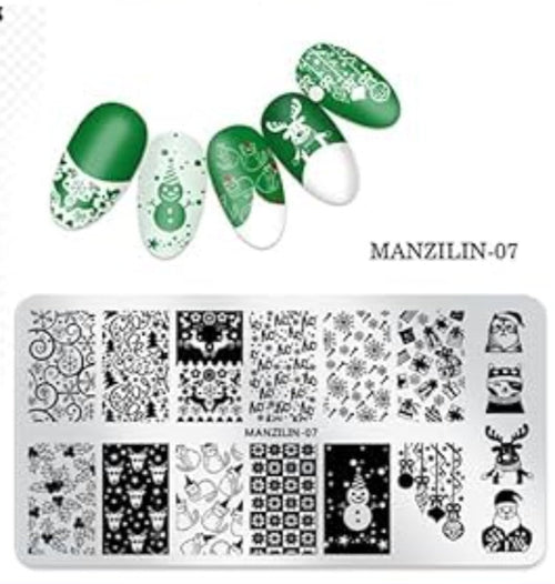 Plaque de stamping manzilin 07 - Ongles Elaine Lemay