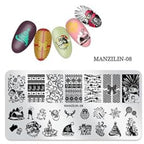 Plaque de stamping manzilin 08 - Ongles Elaine Lemay
