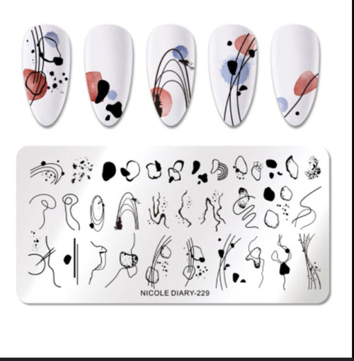 Plaque de stamping Nicole Diary 229 - Ongles Elaine Lemay