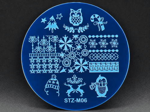 Plaque de stamping Noël STZ M06 - Ongles Elaine Lemay