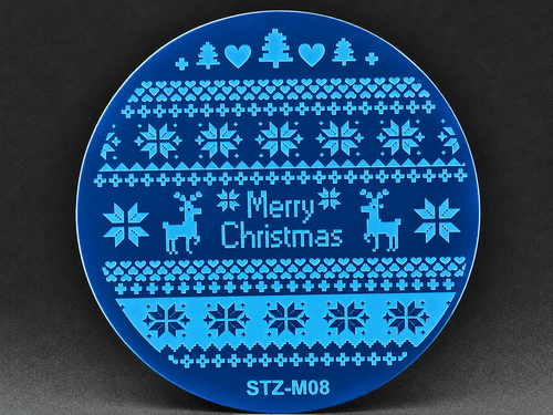 Plaque de stamping Noël STZ M08 - Ongles Elaine Lemay