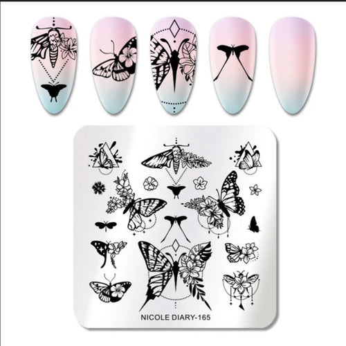 Plaque de stamping petite ND-165 - Ongles Elaine Lemay