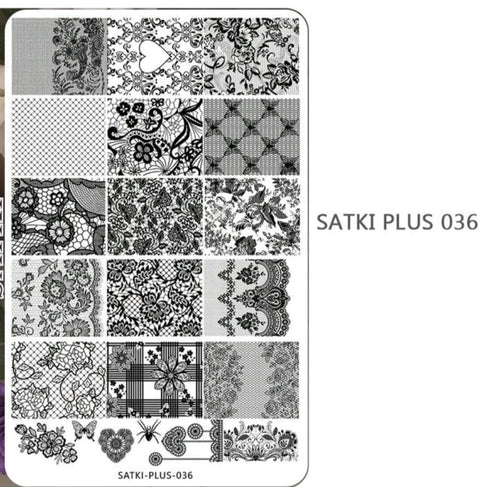 Plaque de stamping Satki +036 - Ongles Elaine Lemay