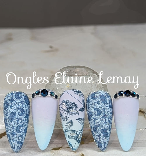 Plaque de stamping W1013 - Ongles Elaine Lemay