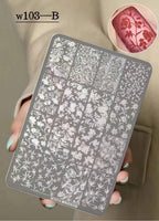 Plaque de stamping W1013 - Ongles Elaine Lemay
