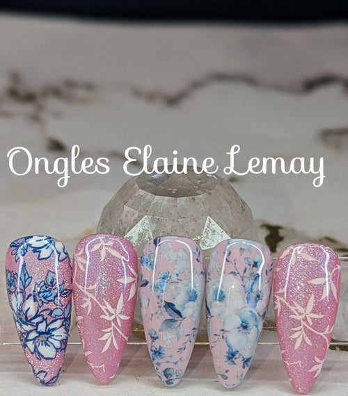 Plaque de stamping W1013 - Ongles Elaine Lemay