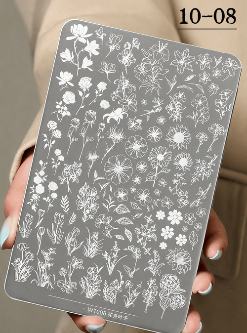 Plaque de stamping W1018 - Ongles Elaine Lemay