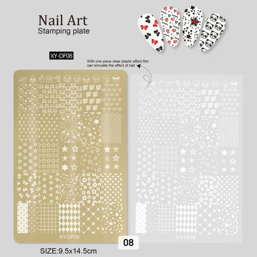 Plaque de stamping XY-DF08 - Ongles Elaine Lemay