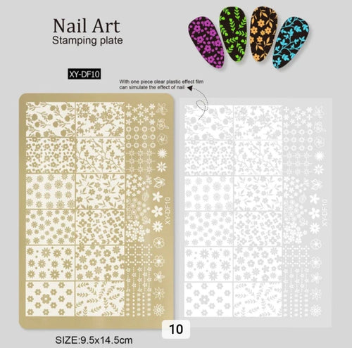 Plaque de stamping XY-DF10 - Ongles Elaine Lemay