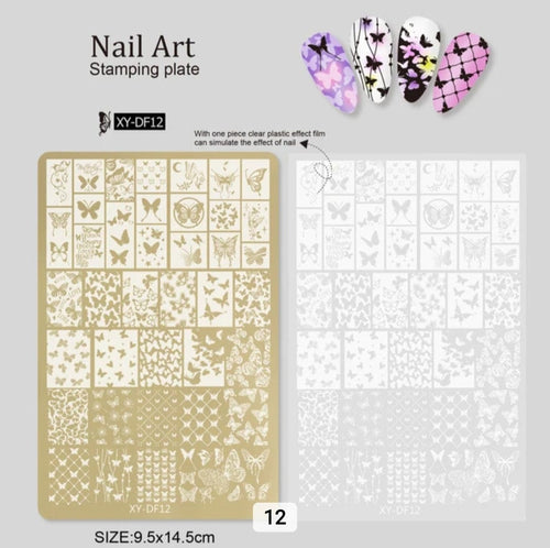 Plaque de stamping XY-DF12 - Ongles Elaine Lemay
