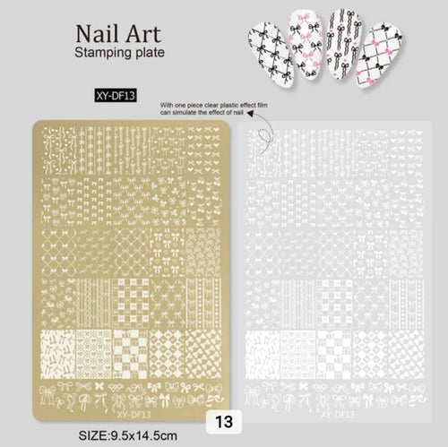 Plaque de stamping XY-DF13 - Ongles Elaine Lemay