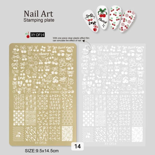 Plaque de stamping XY-DF14 - Ongles Elaine Lemay