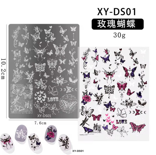 Plaque de stamping XY-DS01 - Ongles Elaine Lemay