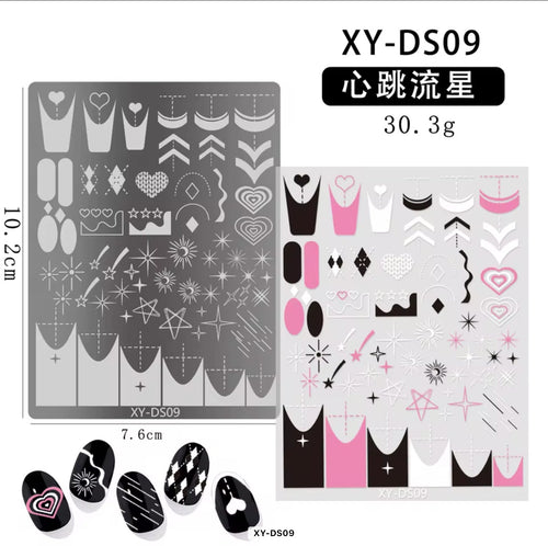 Plaque de stamping XY-DS09 - Ongles Elaine Lemay