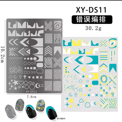 Plaque de stamping XY-DS11 - Ongles Elaine Lemay