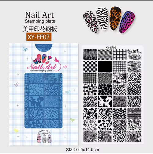 Plaque de stamping XY-EF02 - Ongles Elaine Lemay