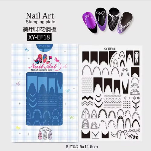 Plaque de stamping XY-EF18 - Ongles Elaine Lemay