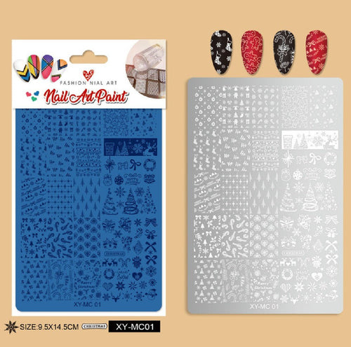 Plaque de stamping XY-MC01 - Ongles Elaine Lemay