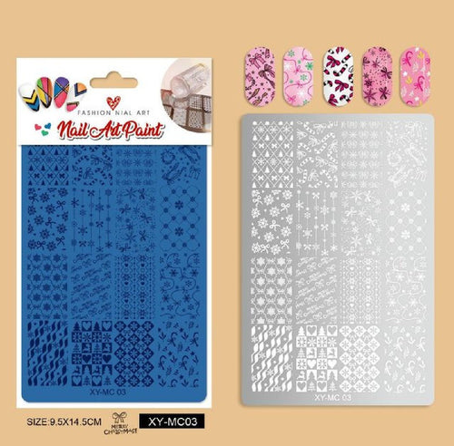 Plaque de stamping XY-MC03 - Ongles Elaine Lemay