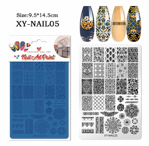 Plaque de stamping XY-NAIL05 - Ongles Elaine Lemay