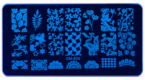 Plaque Stamping OM-B04 - Ongles Elaine Lemay