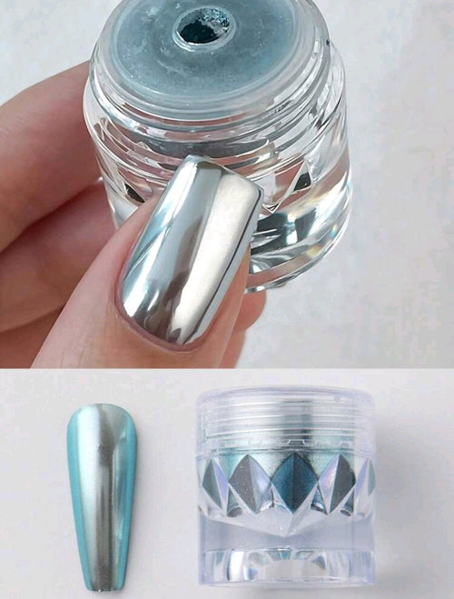 Poudre Aurora Chrome - Ongles Elaine Lemay