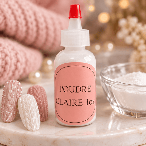 Poudre claire 1oz en saupoudrette - Ongles Elaine Lemay