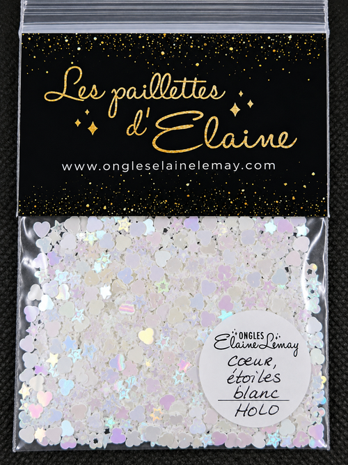 Étoiles, cœurs blanc holo
