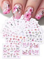 Water decals 24 feuilles de motifs fleurs