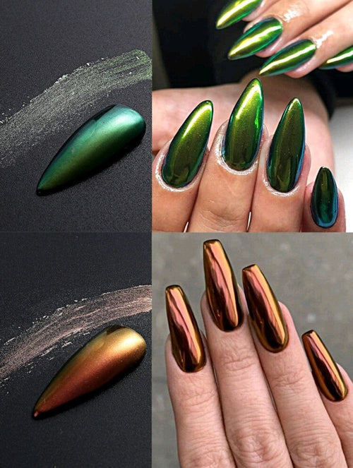 Poudre Aurora Caméléon - Ongles Elaine Lemay 