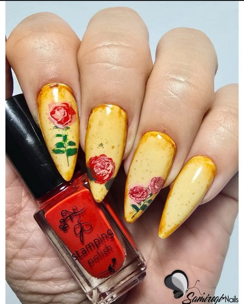 CJS-LC-13 Roses floral Garden - Ongles Elaine Lemay 
