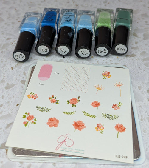 CJS-279 Floral Blossom 1 - Ongles Elaine Lemay 