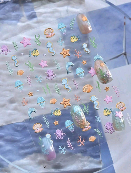 Collant 5d Coquillages/Ocean - Ongles Elaine Lemay 